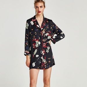 Zara Woman Pajama Style Shirt Dress